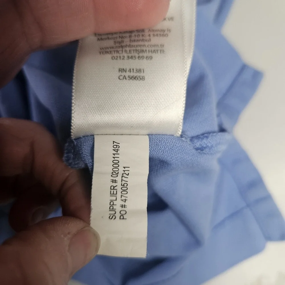 Polo Ralph Lauren Mens Shirt Large‎ Blue Classic Fit Pony Logo